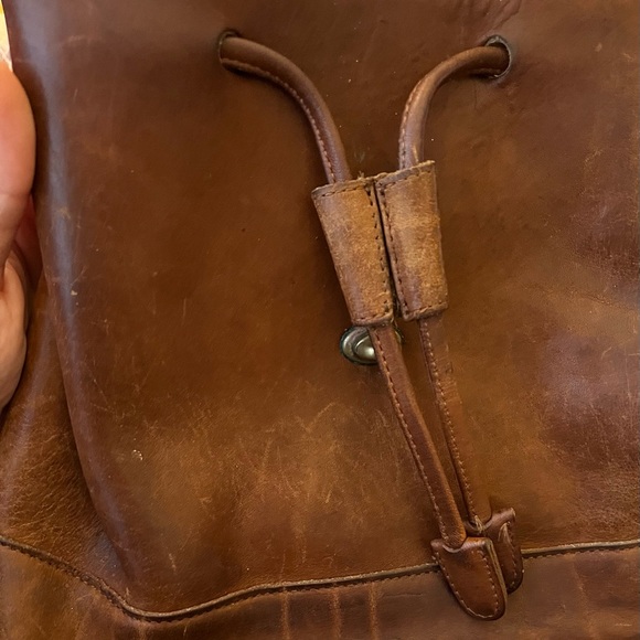 Vintage Coach Leather Drawstring Backpack 90s - Picture 7 of 7